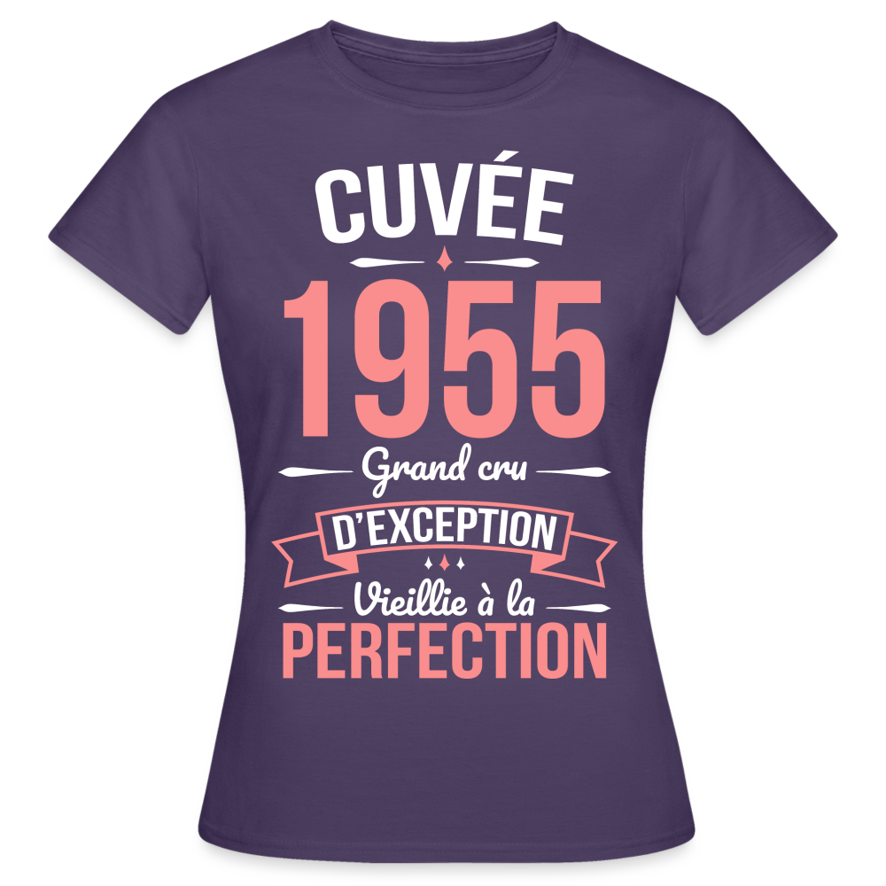 T-shirt Femme - Anniversaire 70 Ans - Cuvée 1955 - violet foncé