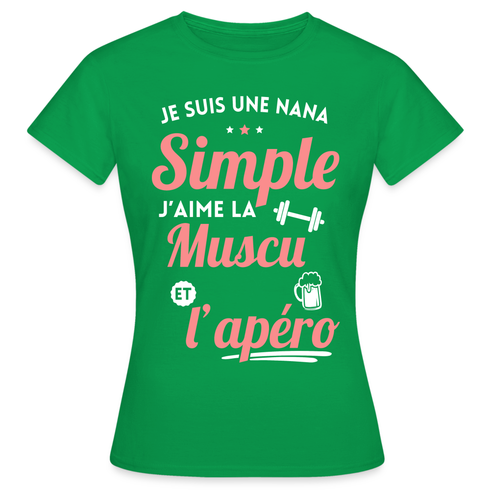 T-shirt Femme - J'aime la muscu et l'apéro - vert