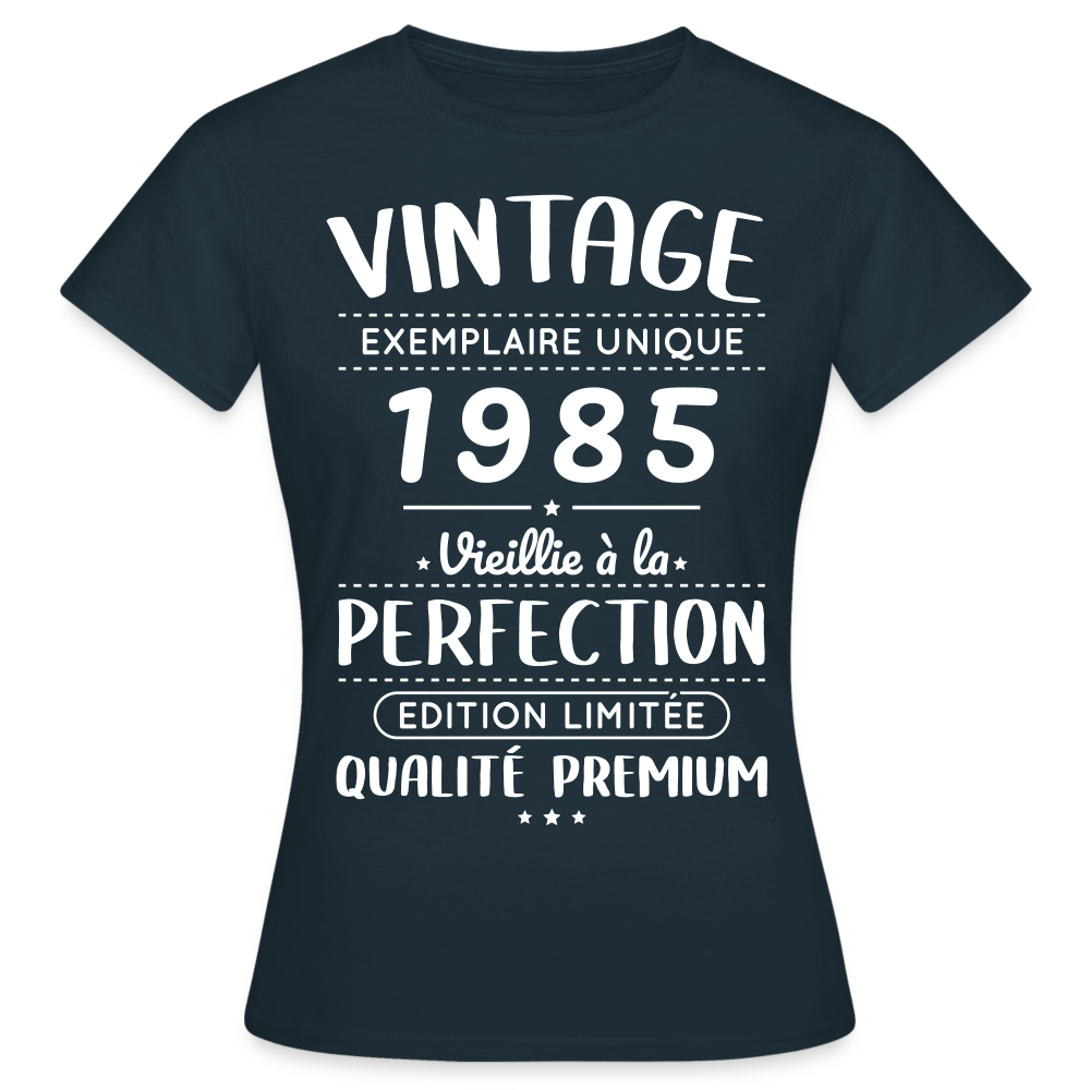 T-shirt Femme - Anniversaire 40 Ans - Vintage 1985 - marine