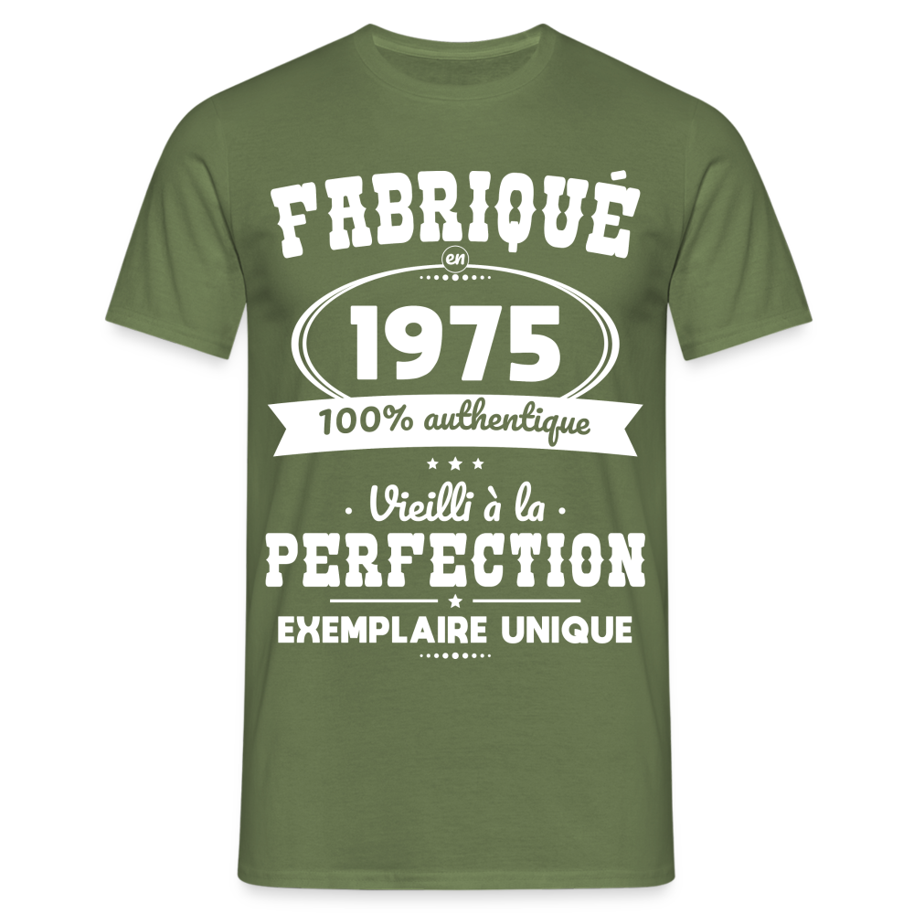 T-shirt Homme - Anniversaire 50 Ans - Fabriqué en 1975 - vert militaire