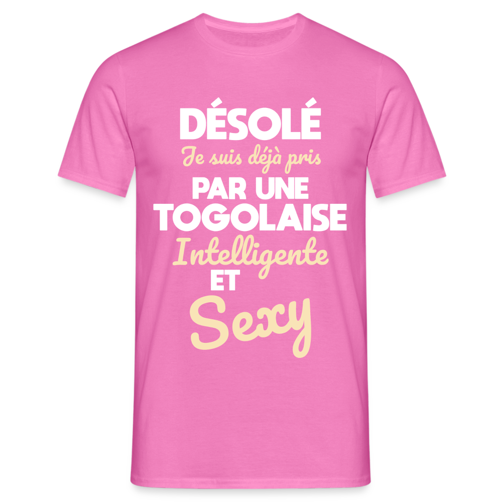 T-shirt Homme -  Je suis déjà pris par une Togolaise intelligente et sexy - rose