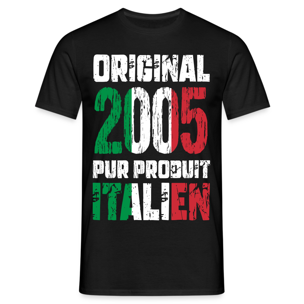 T-shirt Homme - Anniversaire 20 Ans - Original 2005 - Pur produit Italien - noir