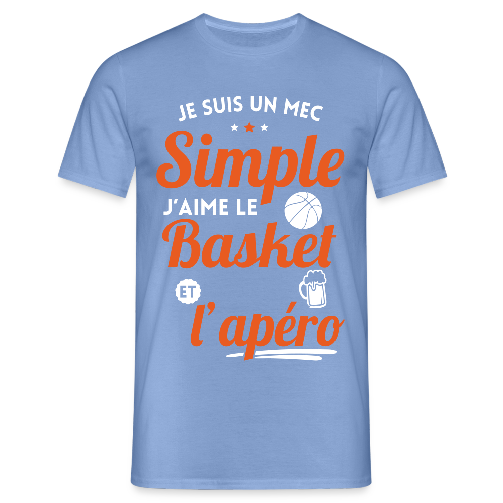 T-shirt Homme - J'aime le basket et l'apéro - carolina blue