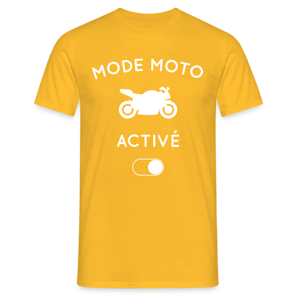 T-shirt Homme - Mode moto activé - jaune