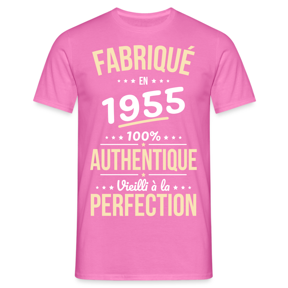 T-shirt Homme - Anniversaire 70 Ans - Fabriqué en 1955 - rose