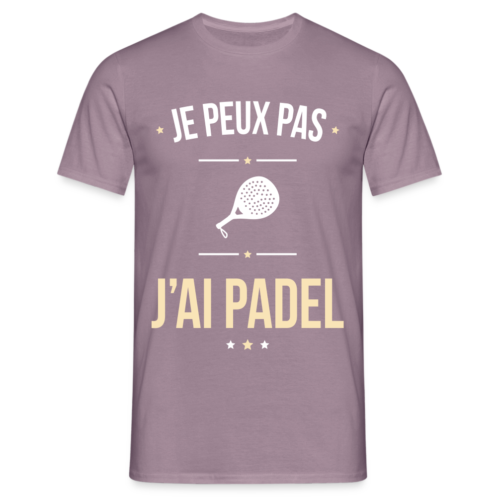 T-shirt Homme - Je peux pas j'ai Padel - mauve gris 