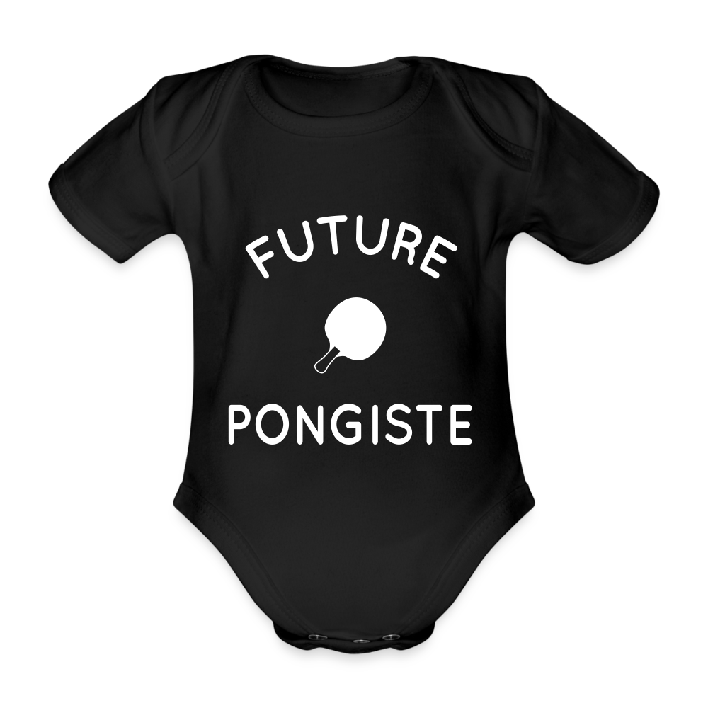 Body Bébé bio manches courtes - Future pongiste - noir