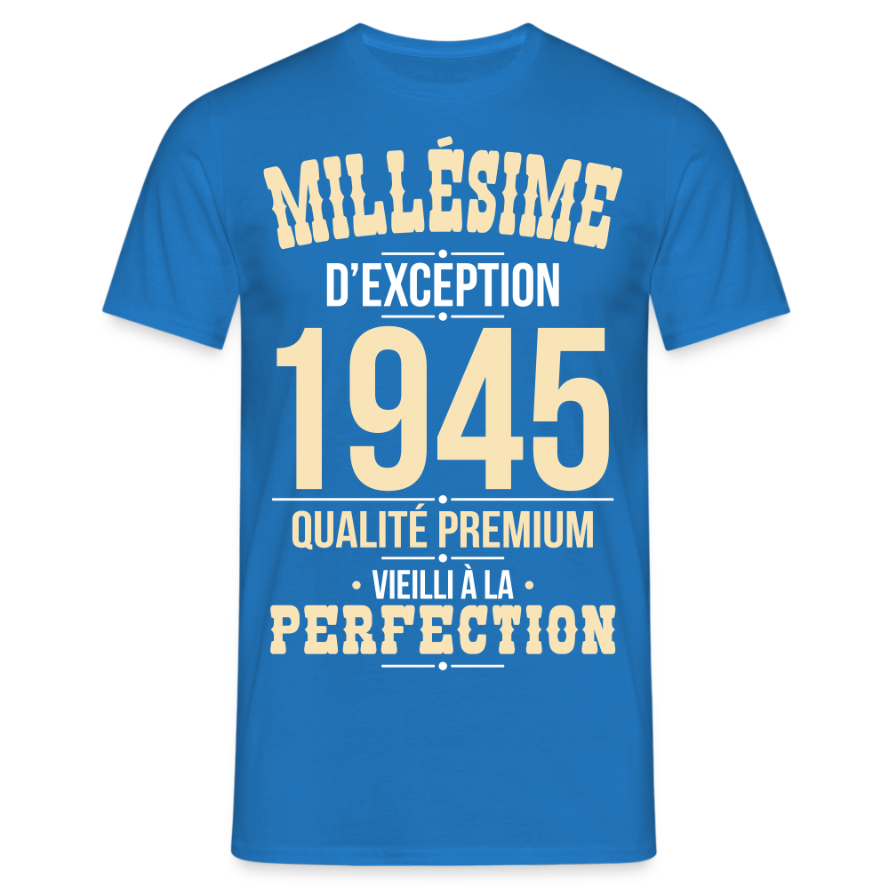 T-shirt Homme - Anniversaire 80 Ans - Millésime 1945 - bleu royal