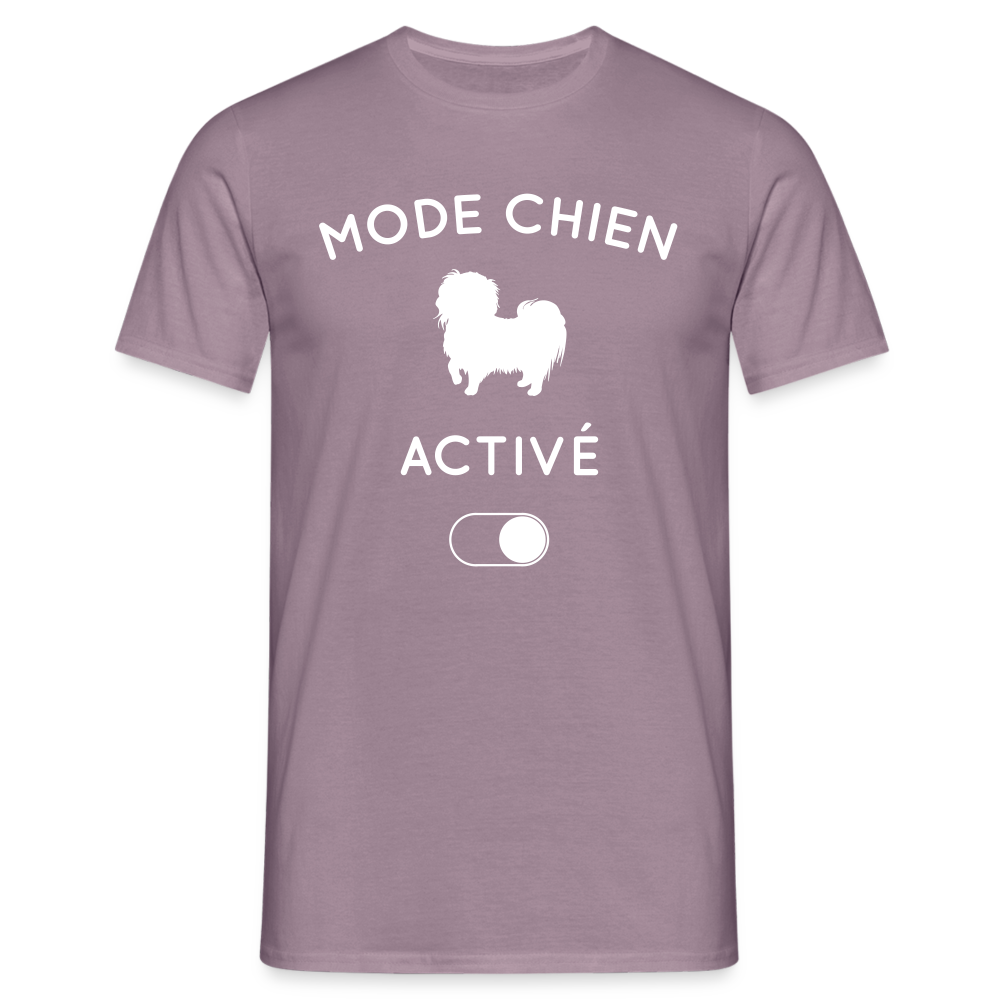 T-shirt Homme - Mode chien activé - mauve gris 