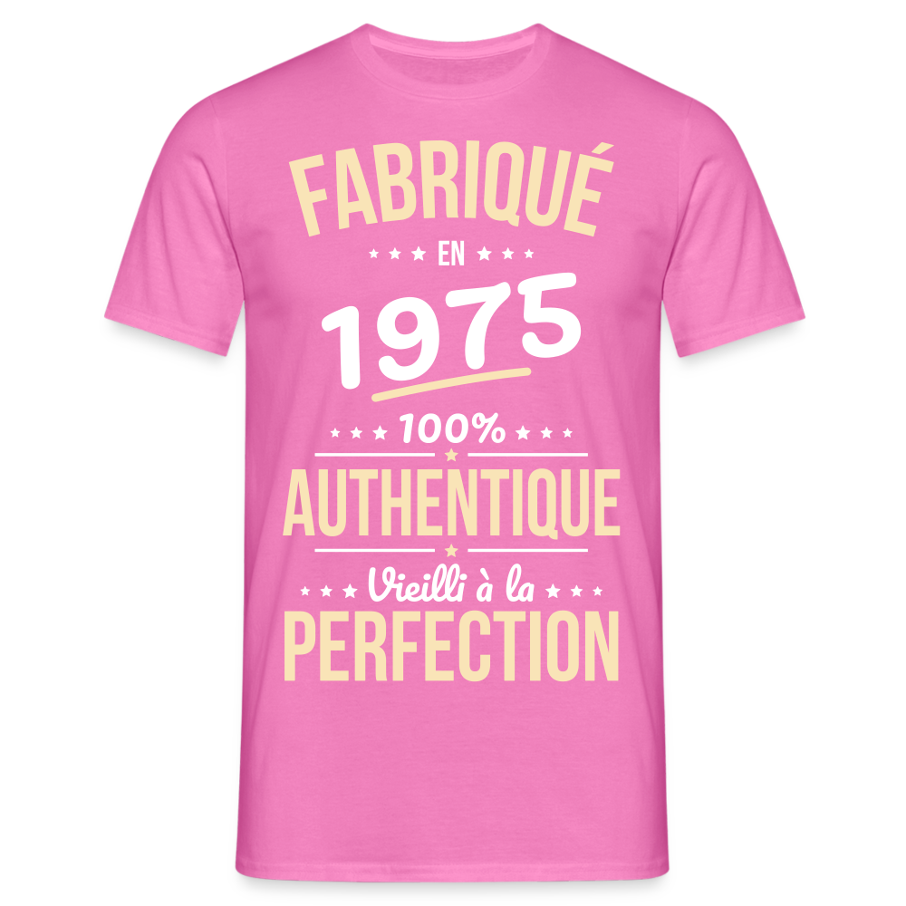 T-shirt Homme - Anniversaire 50 Ans - Fabriqué en 1975 - rose