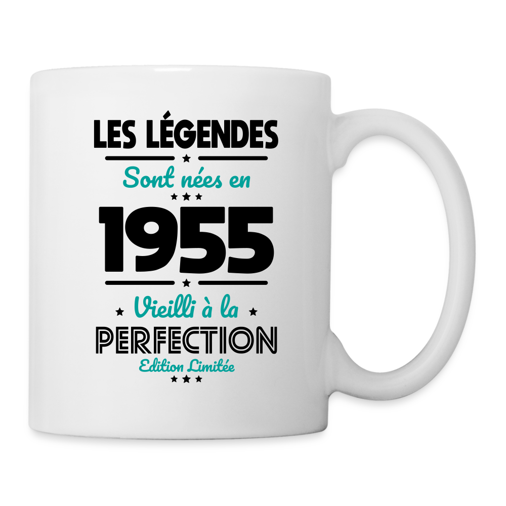 Mug blanc - Anniversaire 70 Ans - Les Légendes sont nées en 1955 - blanc