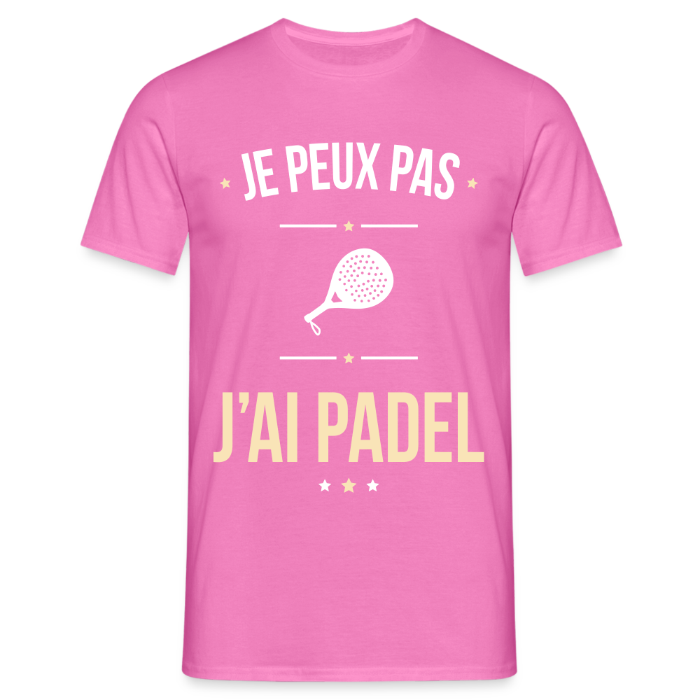 T-shirt Homme - Je peux pas j'ai Padel - rose