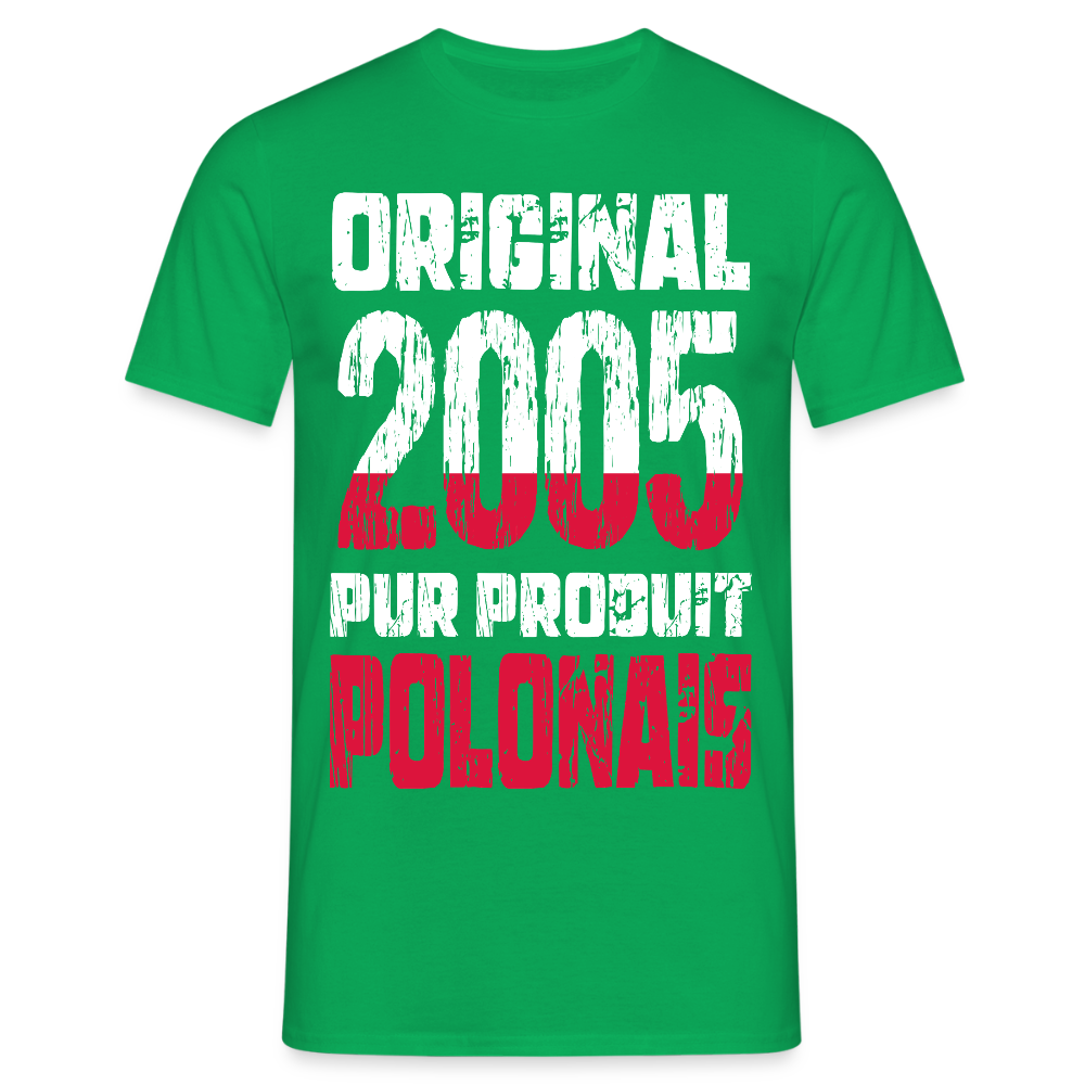 T-shirt Homme - Anniversaire 20 Ans - Original 2005 - Pur produit Polonais - vert