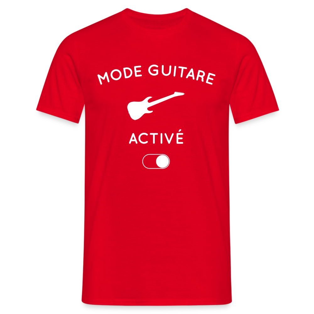 T-shirt Homme - Mode guitare activé - rouge