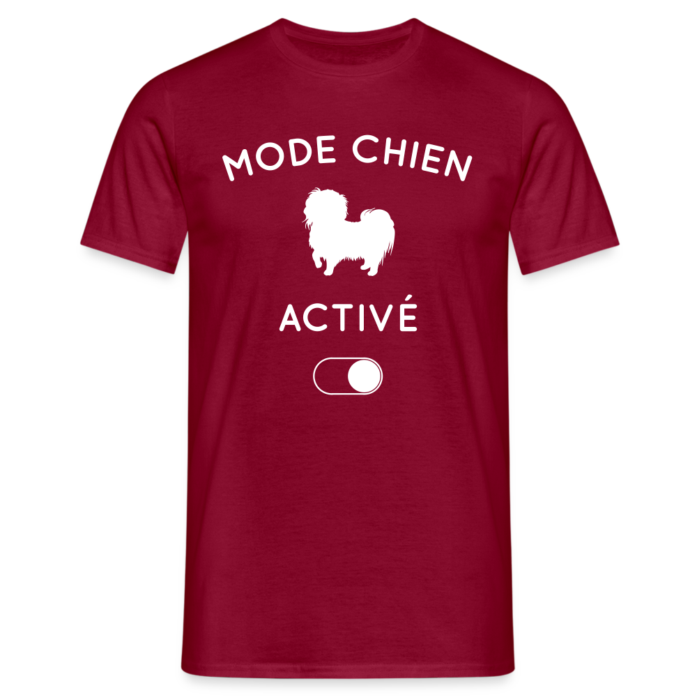 T-shirt Homme - Mode chien activé - rouge brique