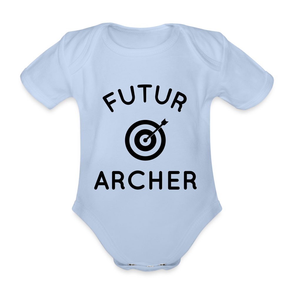 Body Bébé bio manches courtes - Futur archer - ciel