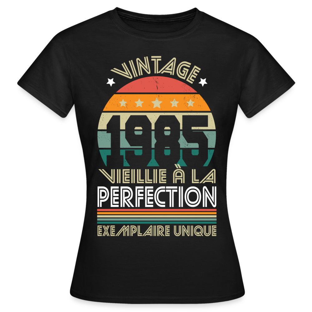 T-shirt Femme - Anniversaire 40 Ans - Vintage 1985 - noir