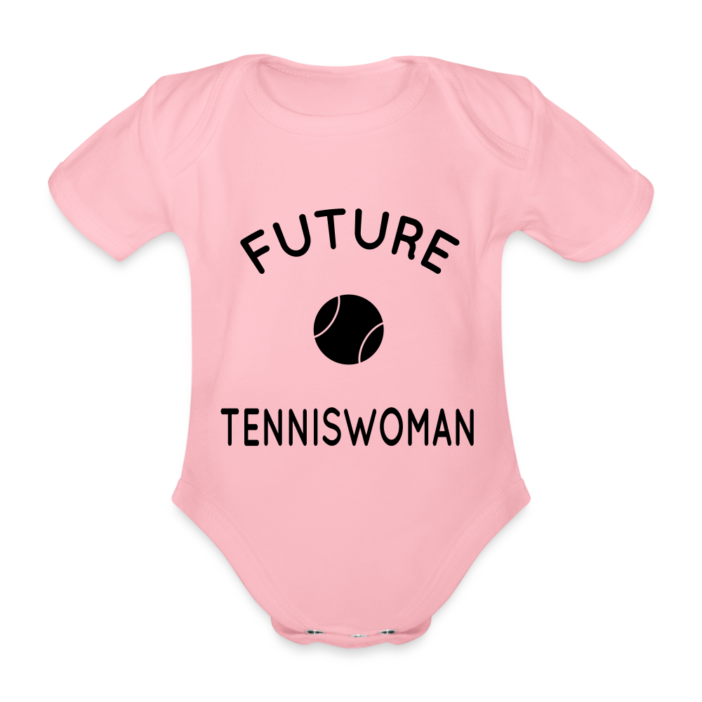 Body Bébé bio manches courtes - Future tenniswoman - rose clair