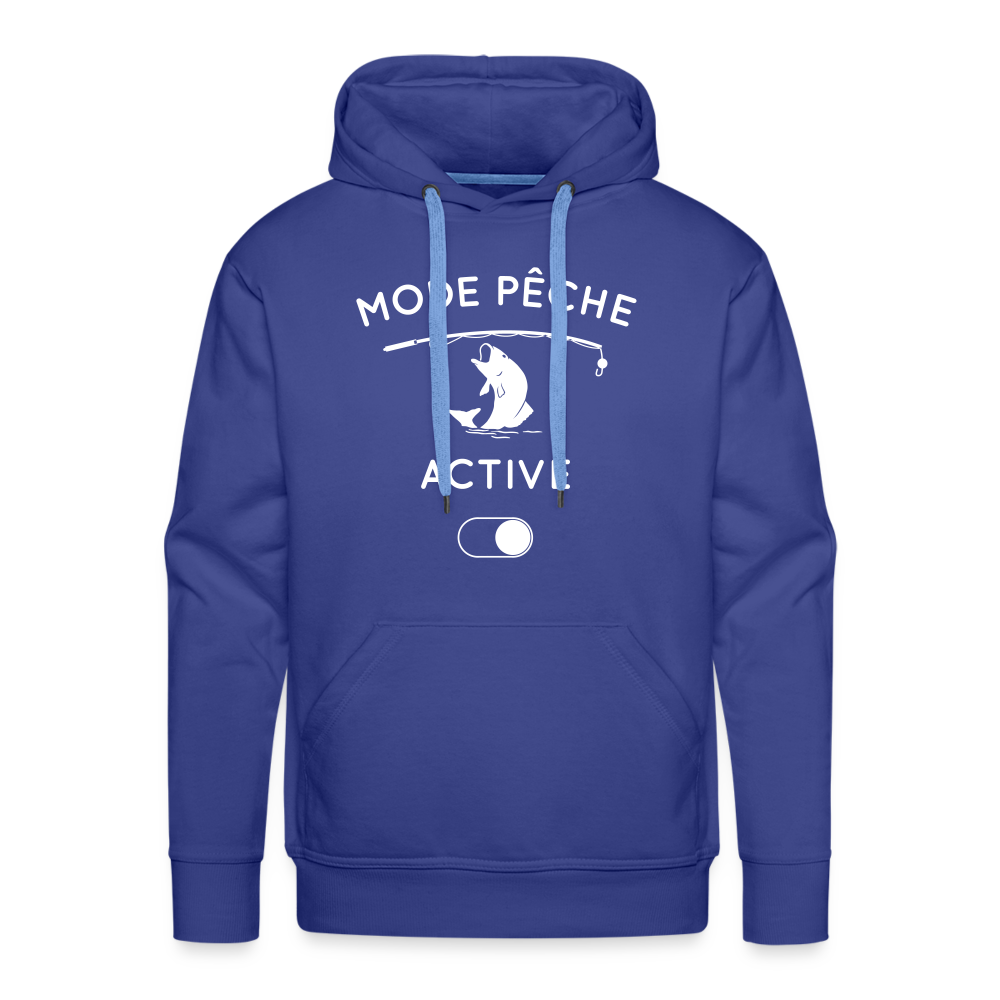 Sweat à capuche Premium Homme - Mode pêche activé - bleu royal