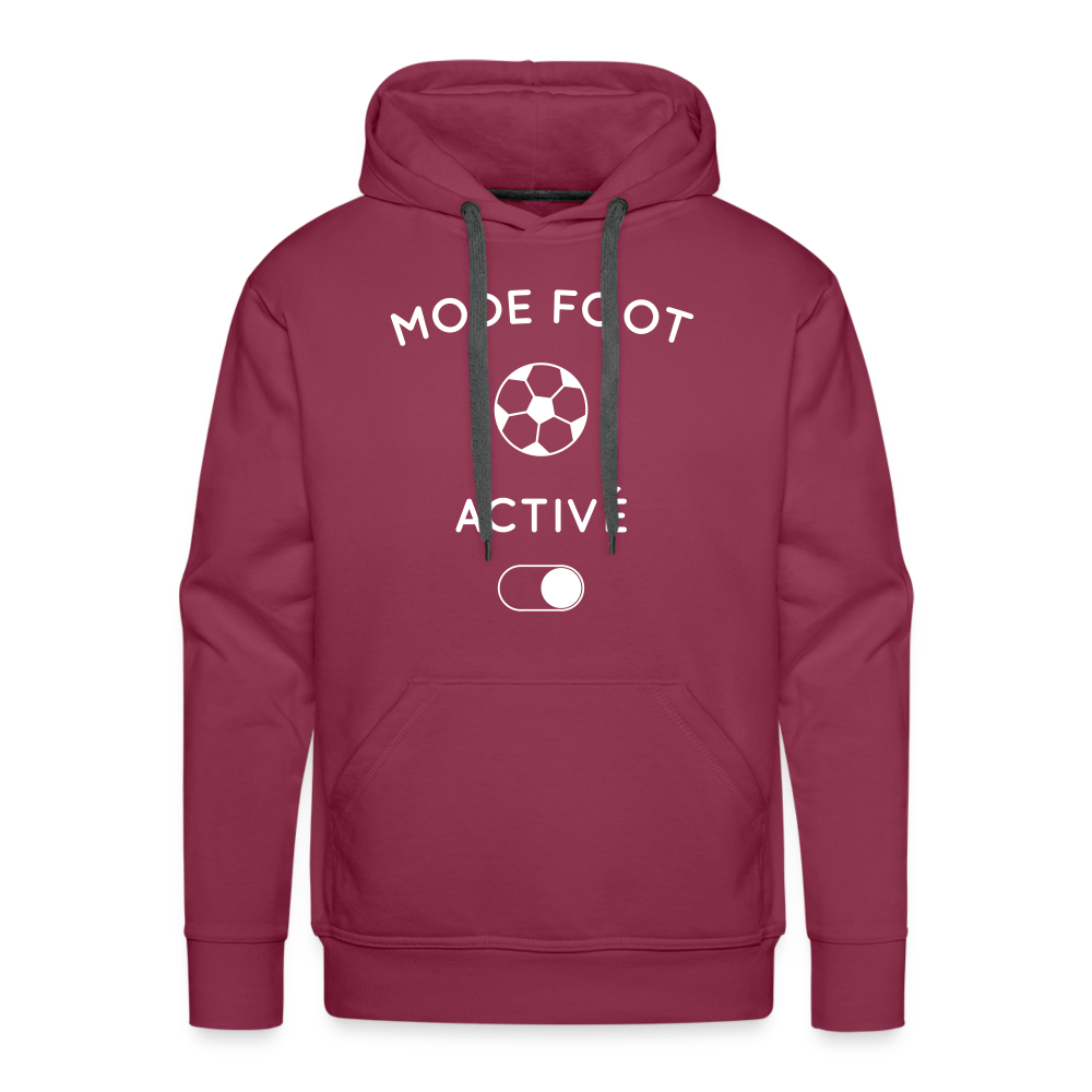 Sweat à capuche Premium Homme - Mode foot activé - bordeaux