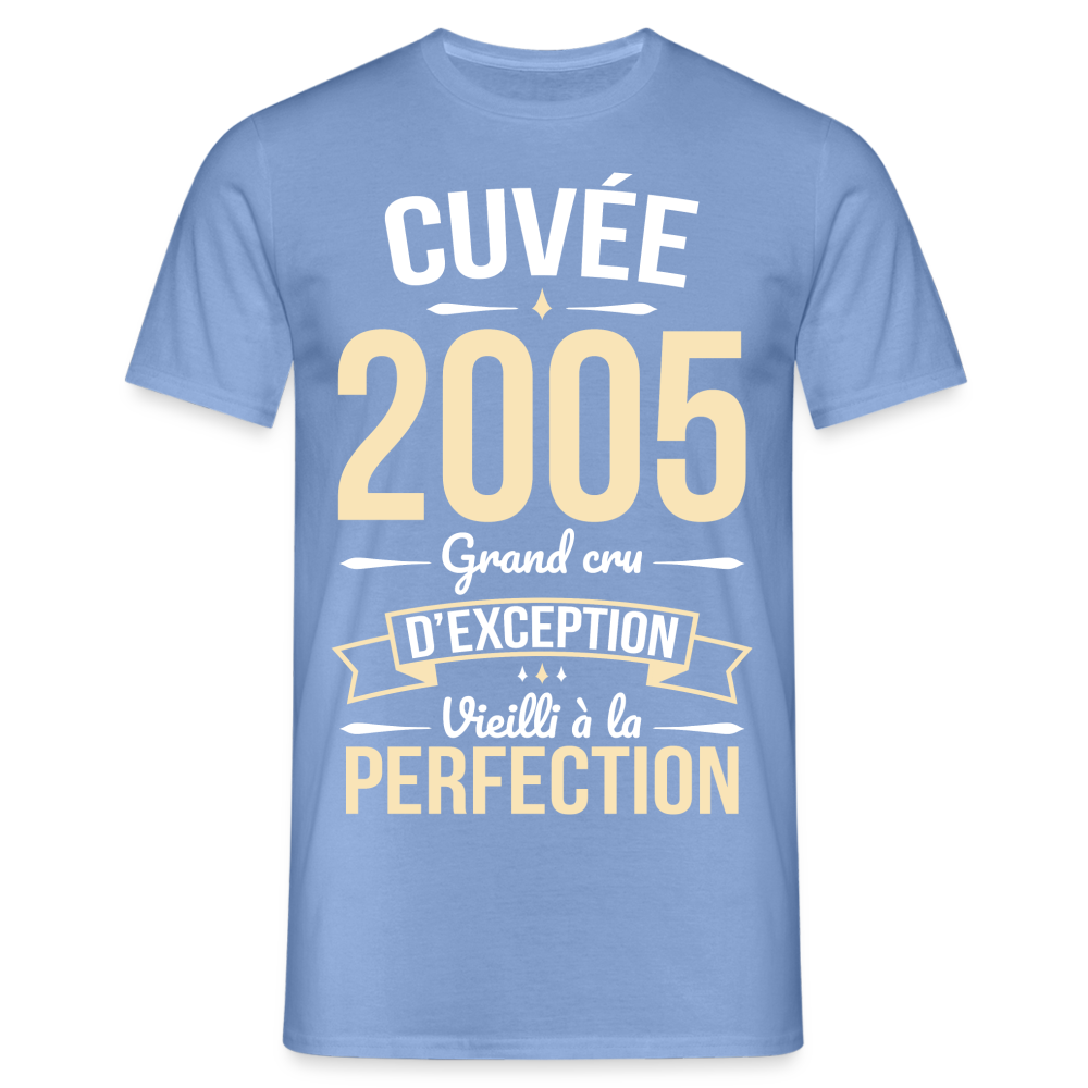 T-shirt Homme - Anniversaire 20 Ans - Cuvée 2005 - carolina blue