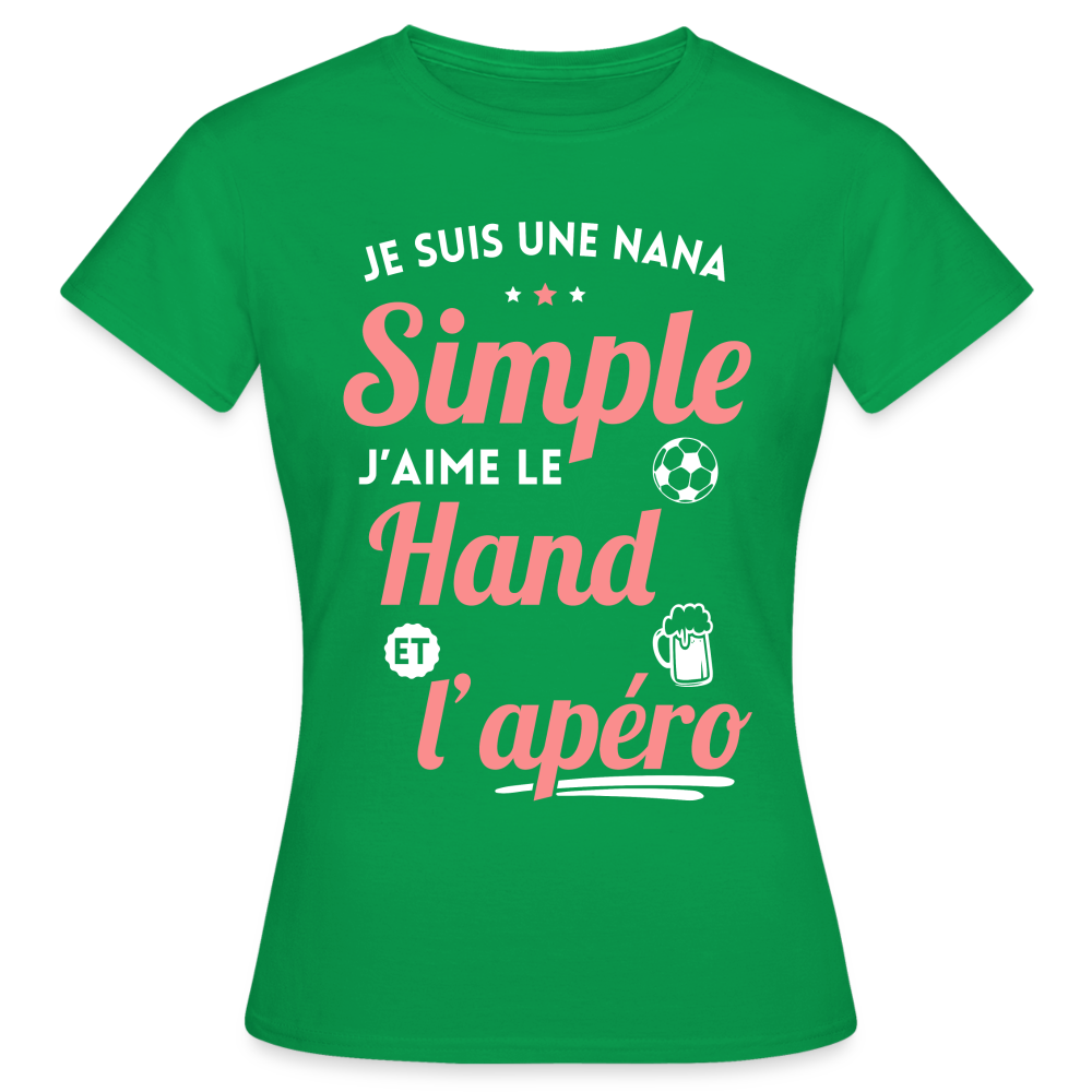 T-shirt Femme - J'aime le hand et l'apéro - vert