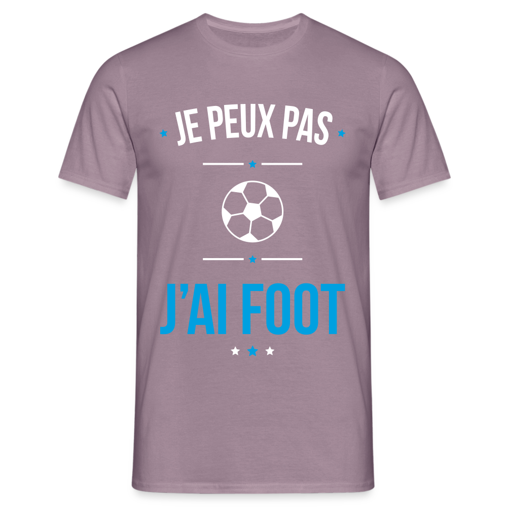 T-shirt Homme - Je peux pas j'ai Foot - mauve gris 