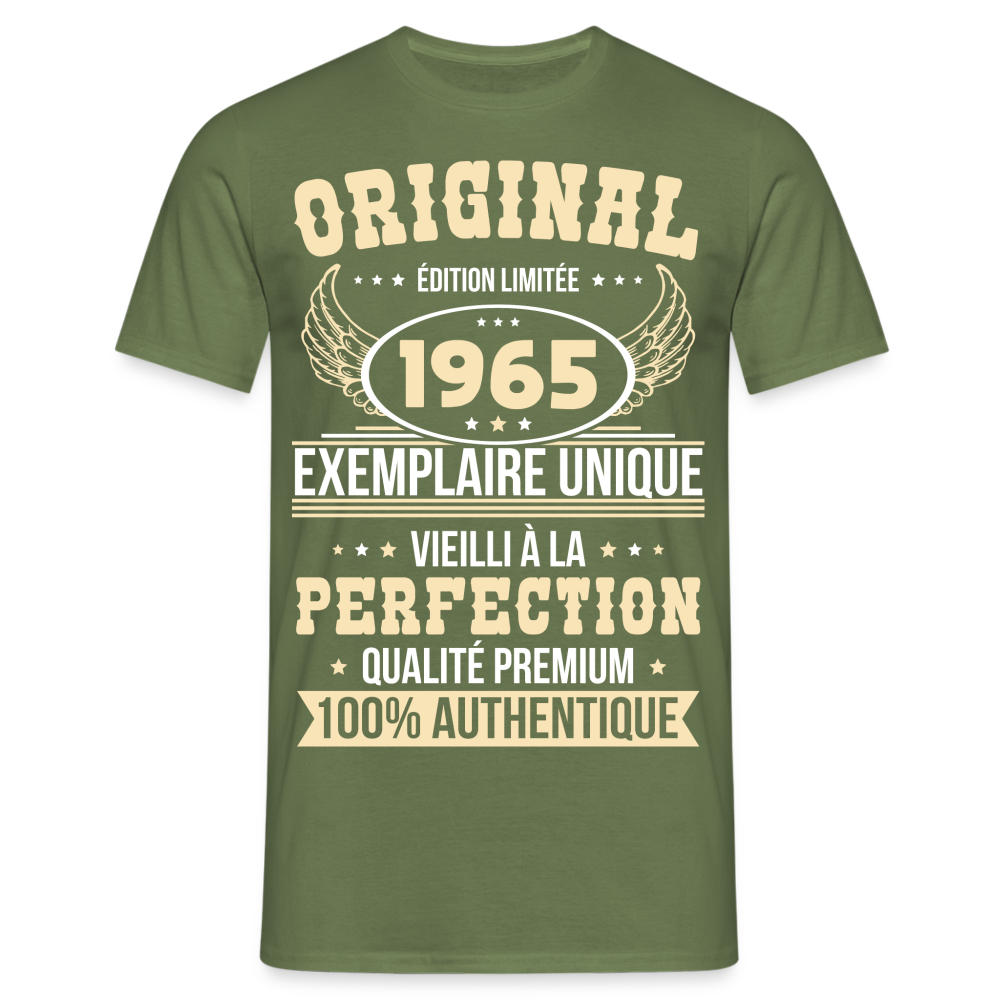 T-shirt Homme - Anniversaire 60 Ans - Original 1965 - vert militaire