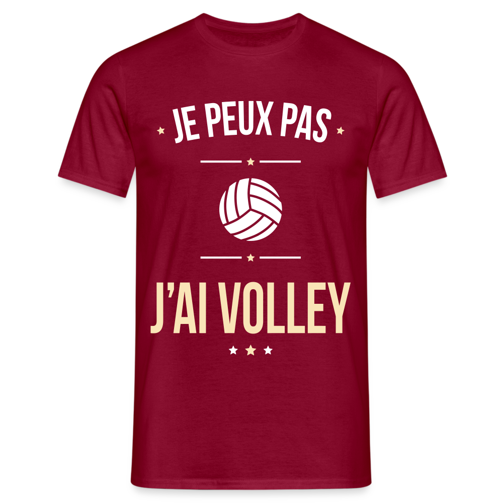 T-shirt Homme - Je peux pas j'ai Volley - rouge brique