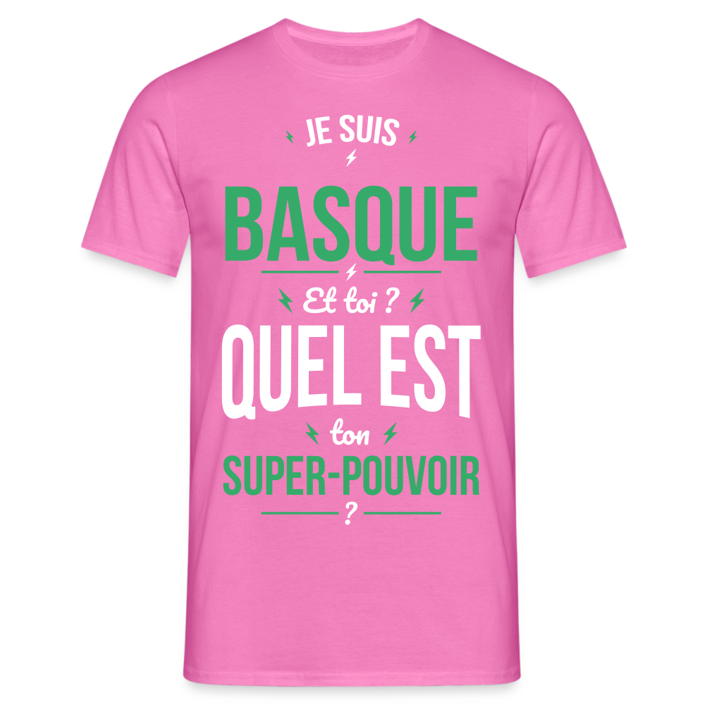 T-shirt Homme - Je suis Basque - Super-pouvoir - rose