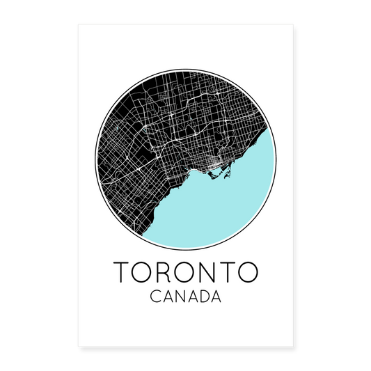 Poster Toronto - Plan Toronto - 40 x 60 cm - blanc