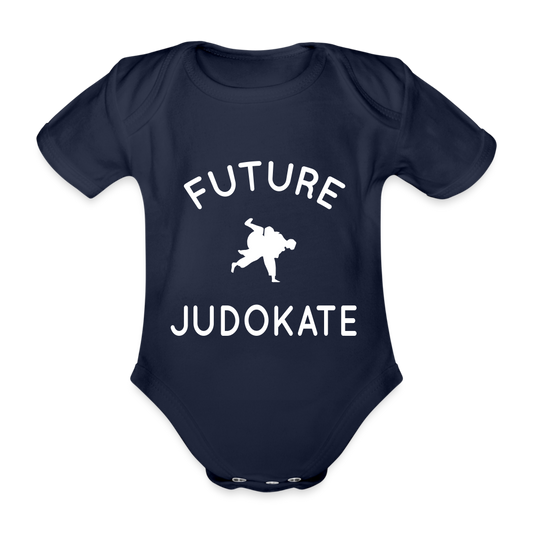 Body Bébé bio manches courtes - Future judokate - marine foncé