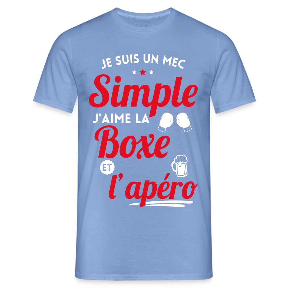 T-shirt Homme - J'aime la boxe et l'apéro - carolina blue