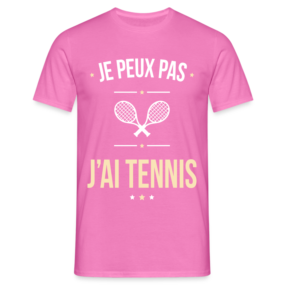 T-shirt Homme - Je peux pas j'ai Tennis - rose