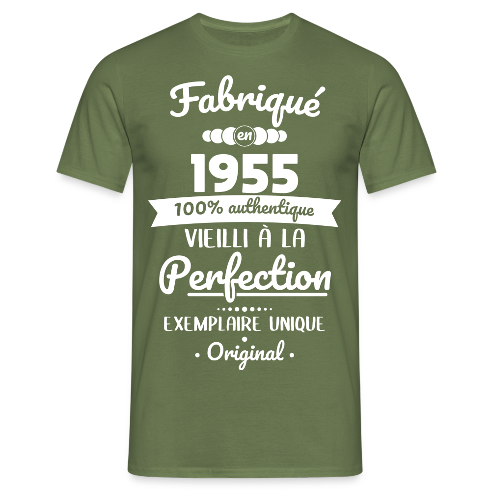 T-shirt Homme - Anniversaire 70 Ans - Fabriqué en 1955 - vert militaire