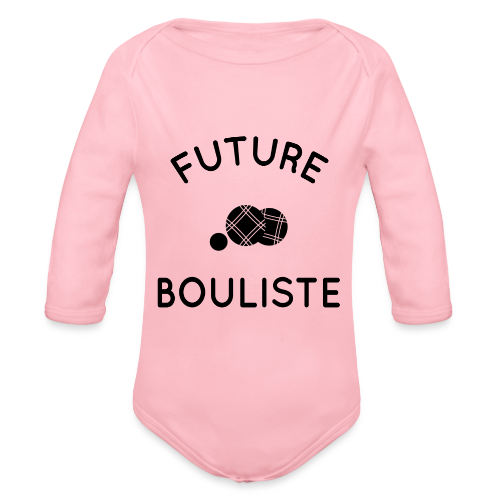 Body Bébé bio manches longues - Future bouliste - rose clair