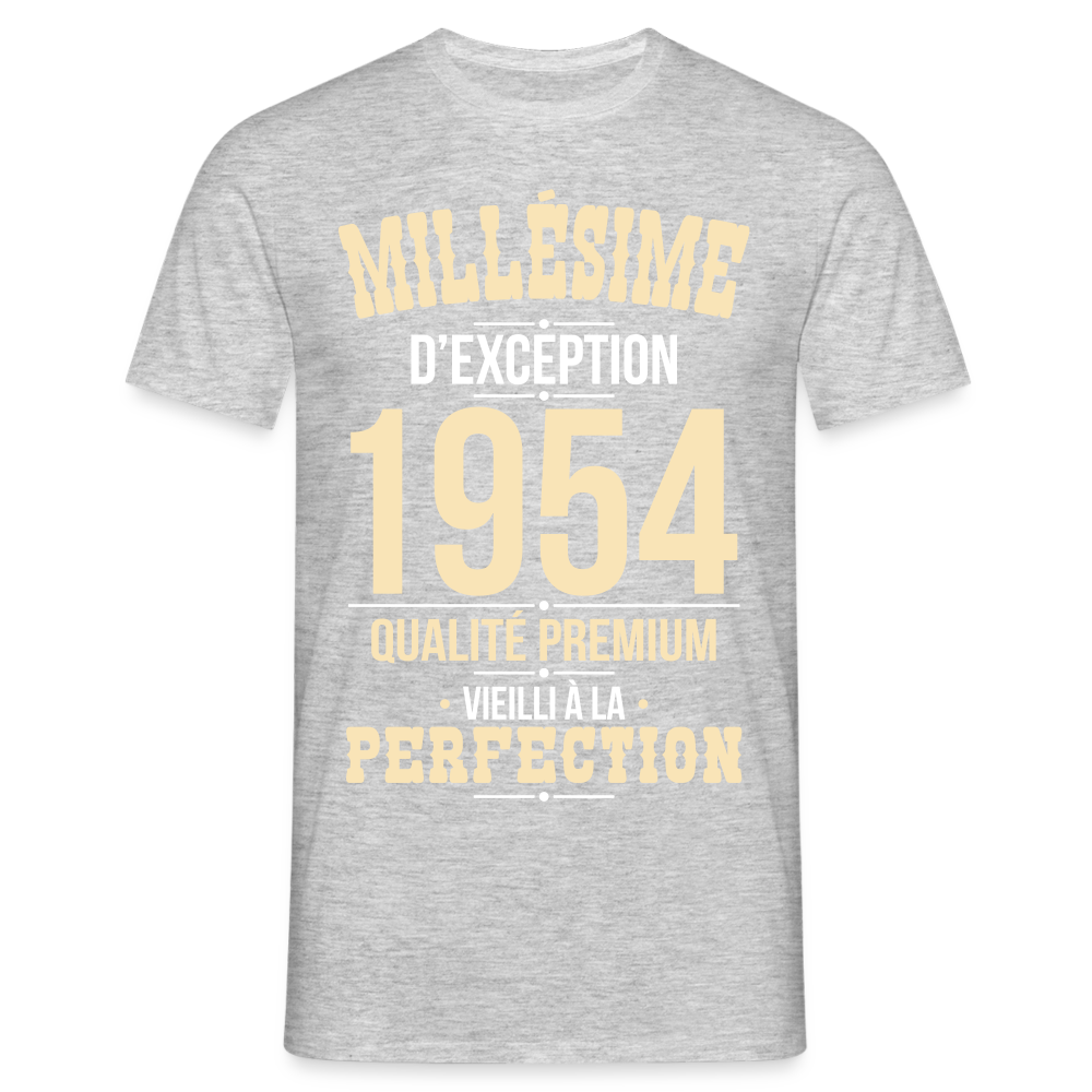 T-shirt Homme - Anniversaire 71 Ans - Millésime 1954 - gris chiné