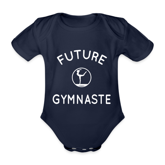 Body Bébé bio manches courtes - Future gymnaste - marine foncé