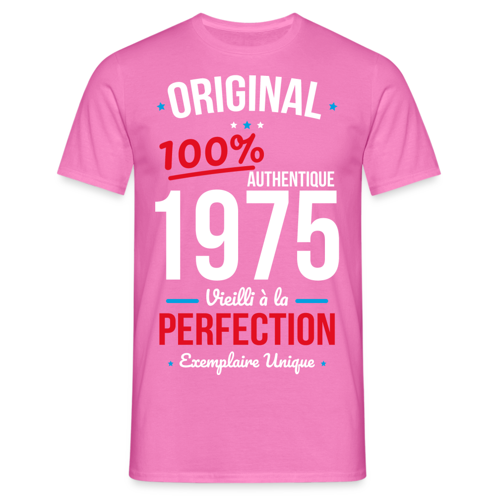 T-shirt Homme - Anniversaire 50 Ans - Original 1975 - rose