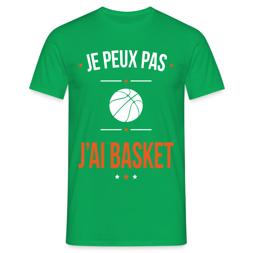 T-shirt Homme - Je peux pas j'ai Basket - vert