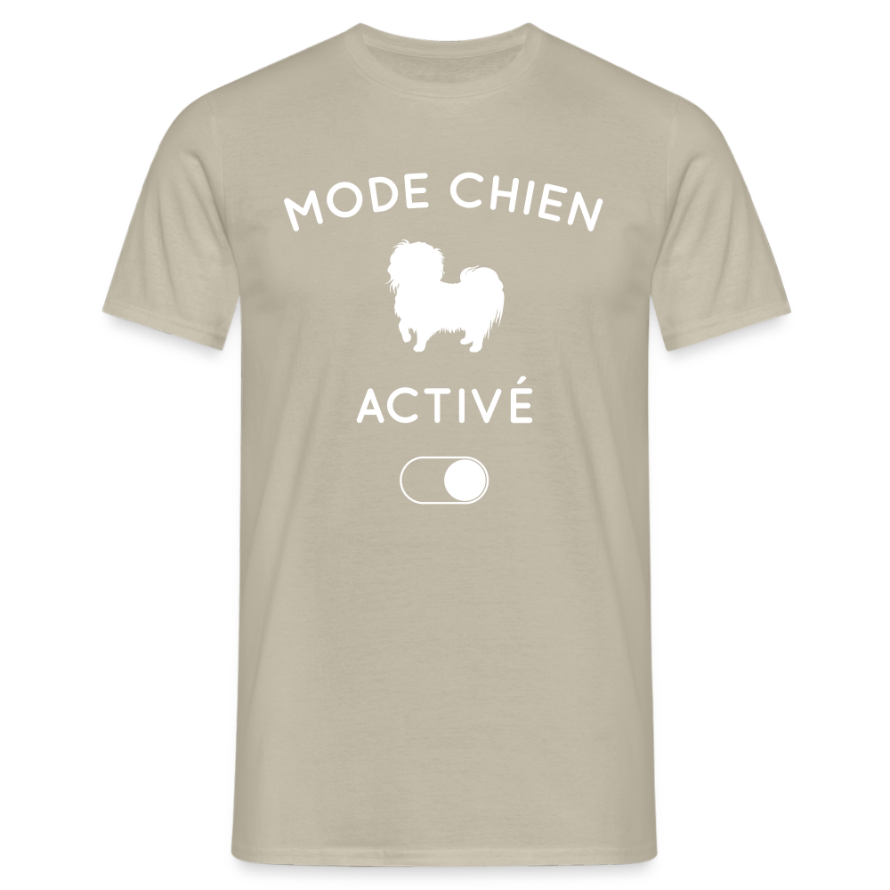 T-shirt Homme - Mode chien activé - beige sable