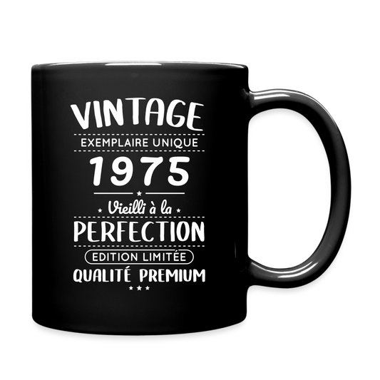 Mug uni - Anniversaire 50 Ans - Vintage 1975 - noir