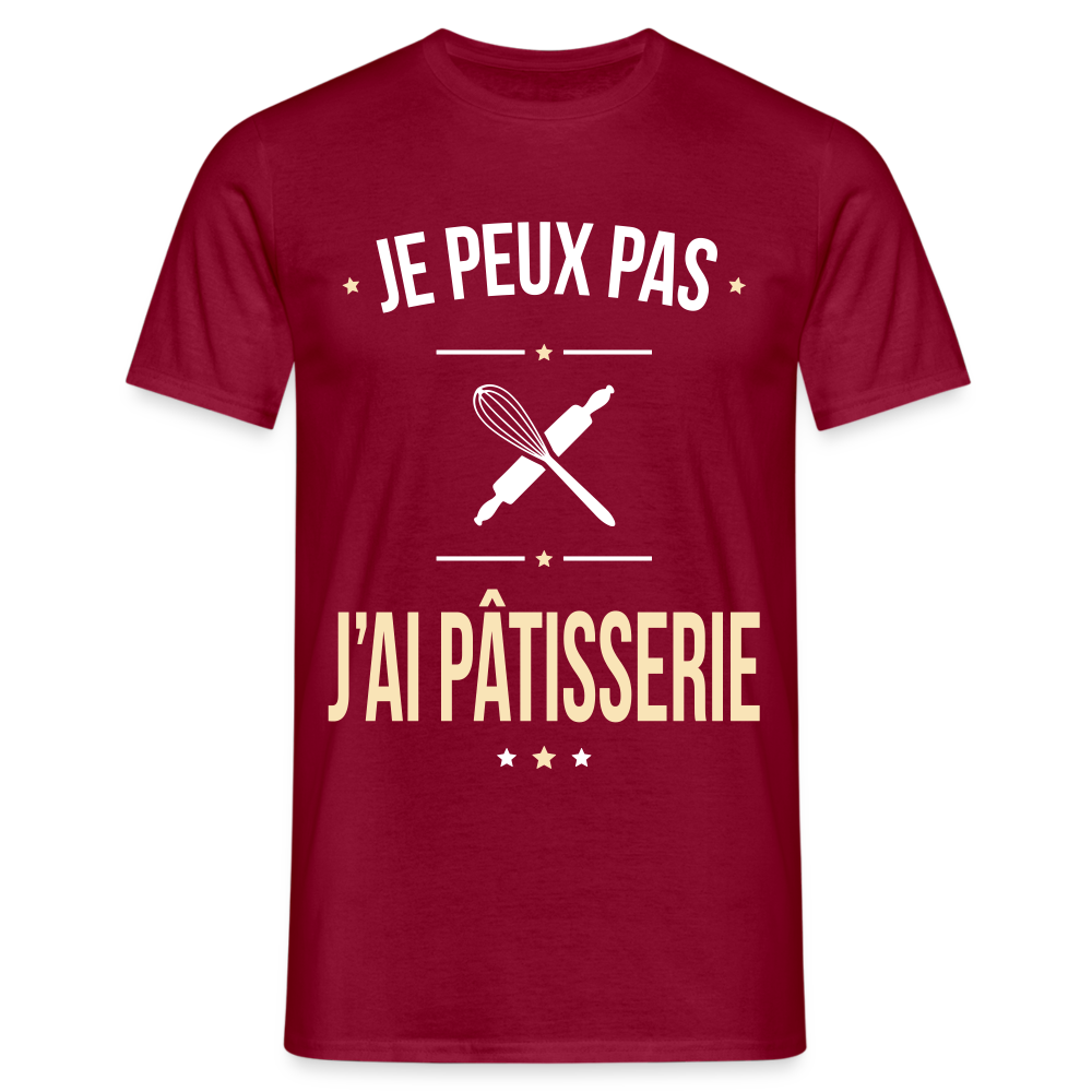 T-shirt Homme -  Je peux pas j'ai Pâtisserie - rouge brique