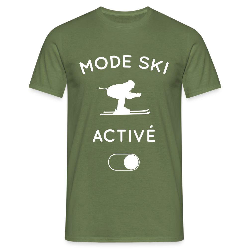 T-shirt Homme - Mode ski activé - vert militaire