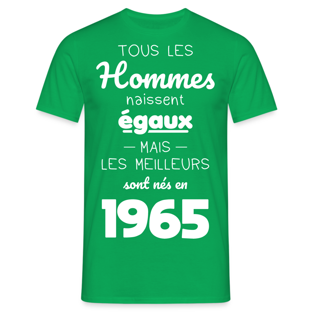 T-shirt Homme - Anniversaire 60 Ans - Les meilleurs sont nés en 1965 - vert