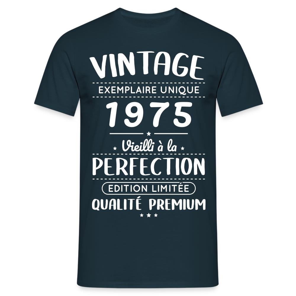 T-shirt Homme - Anniversaire 50 Ans - Vintage 1975 - marine