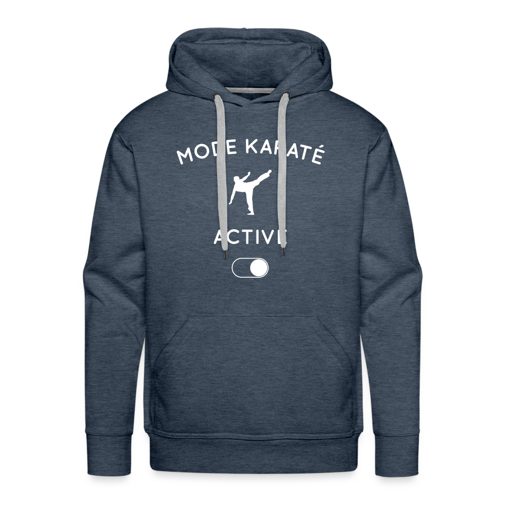 Sweat à capuche Premium Homme - Mode karaté activé - bleu jeans