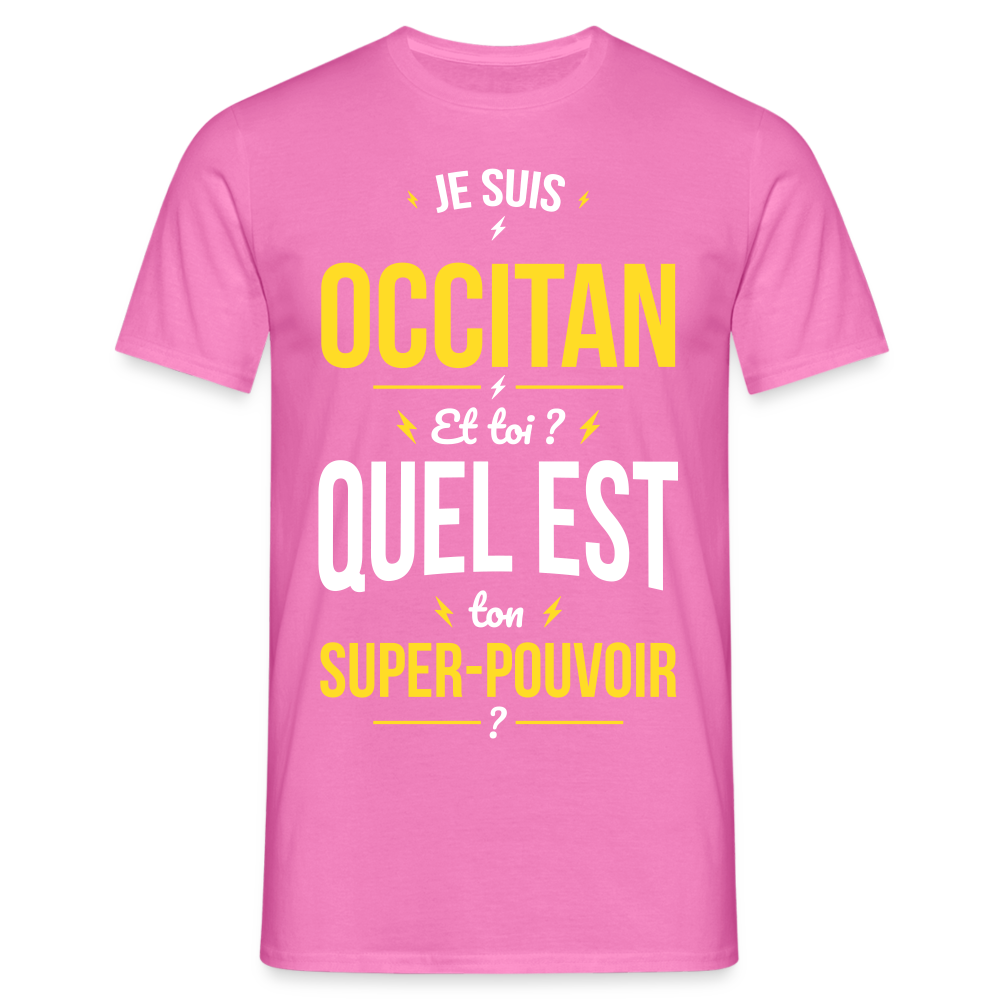 T-shirt Homme - Je suis Occitan - Super-pouvoir - rose