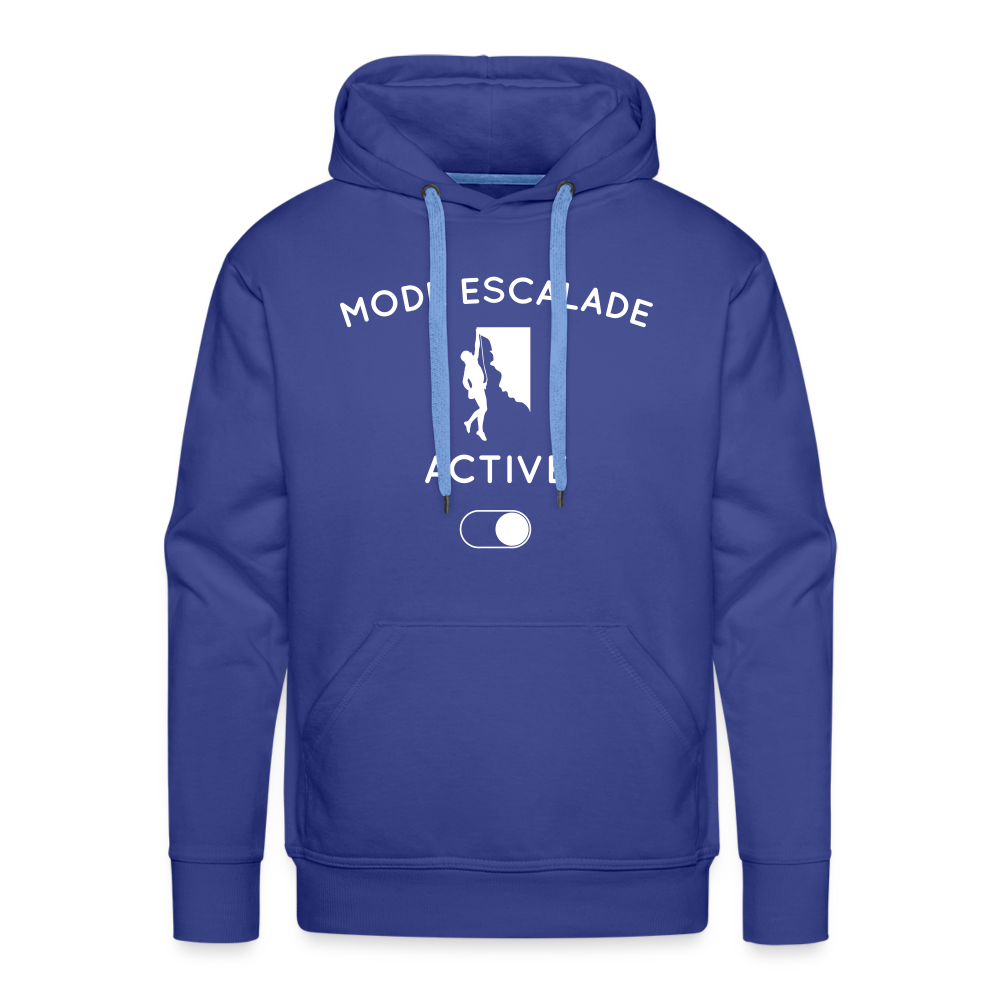 Sweat à capuche Premium Homme - Mode escalade activé - bleu royal