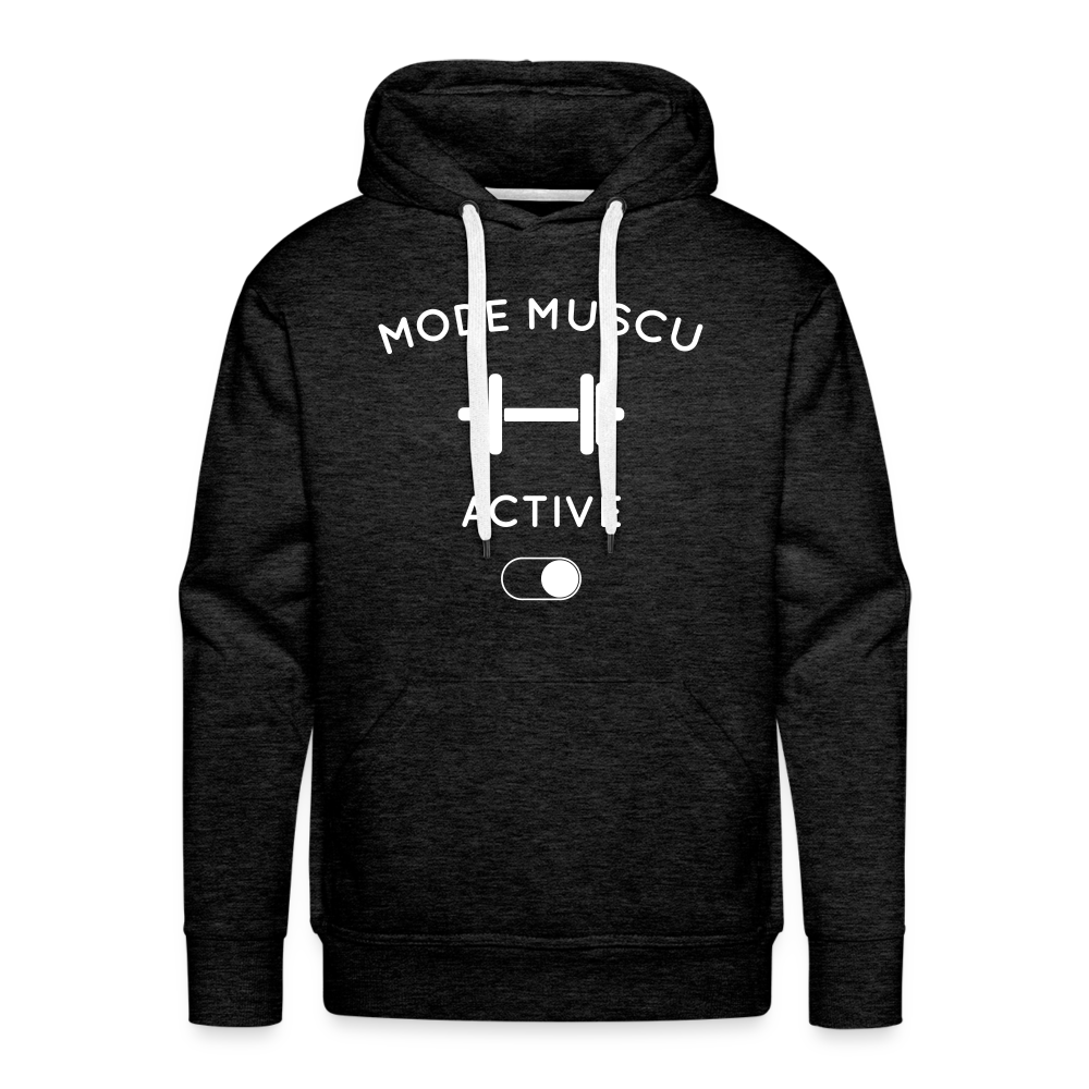 Sweat à capuche Premium Homme - Mode muscu activé - charbon